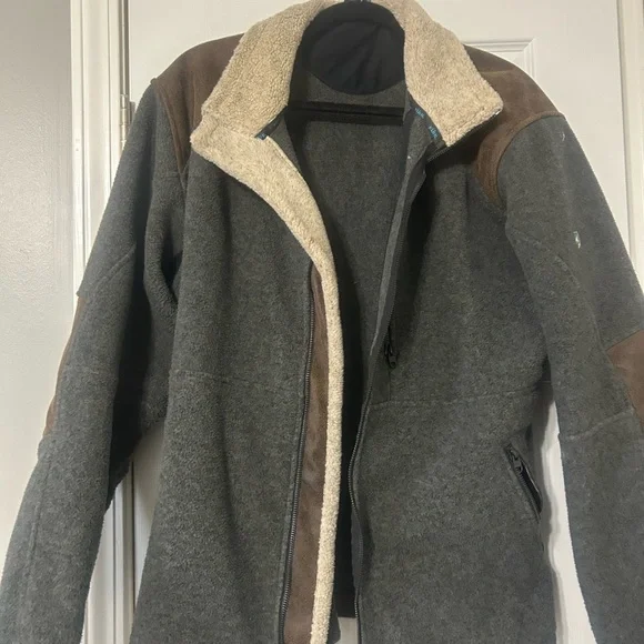 Kuhl Gray and Brown Sherpa-Lined Jacket - Picture 2 of 4